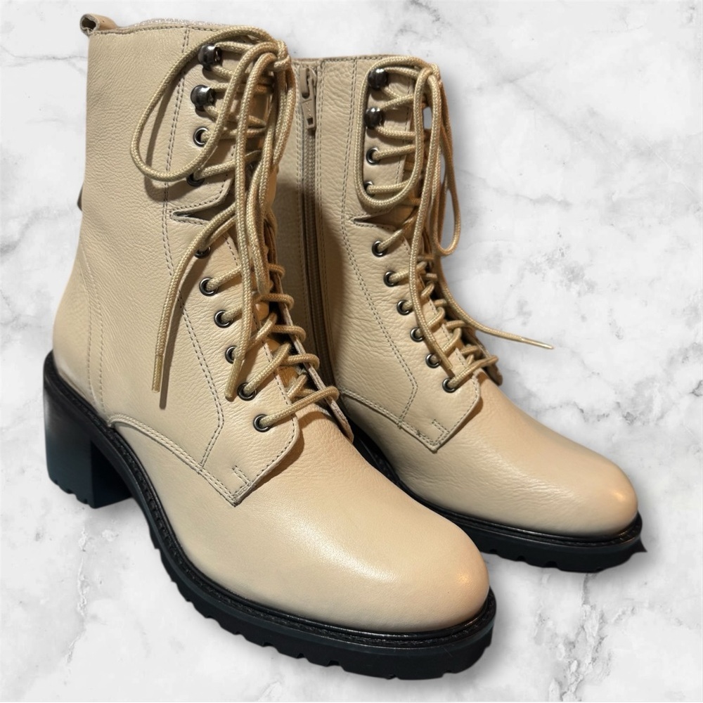 Seychelles Irresistible Combat Boot Off White Sz 7.5 nwt